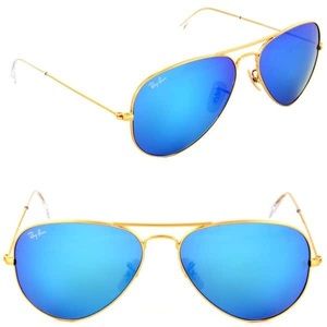Women’s Ray Ban blue mirror aviators